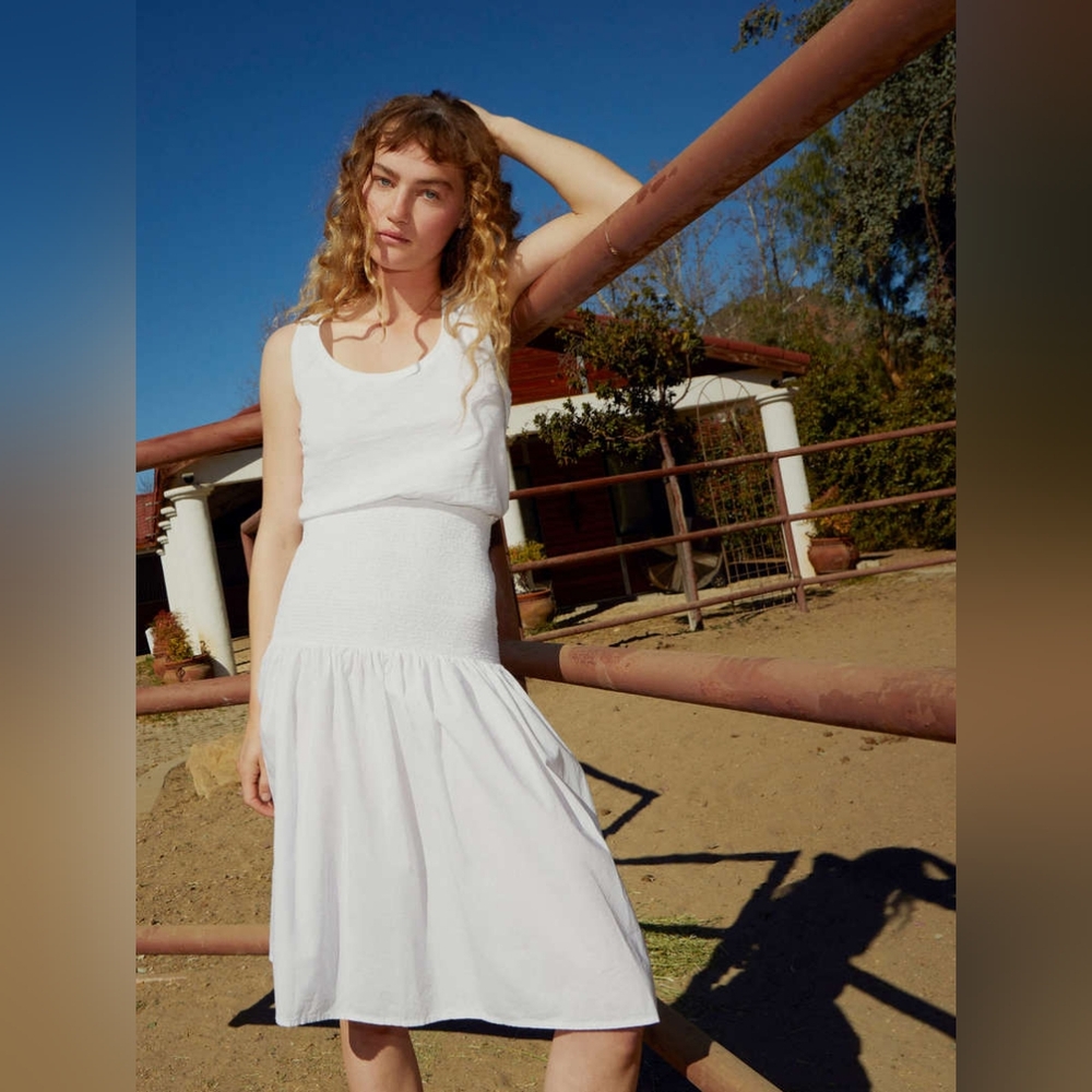 Nation LTD Sahar Combo Dress In Optic White